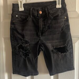 H&M Black Denim Distressed Kids Shorts